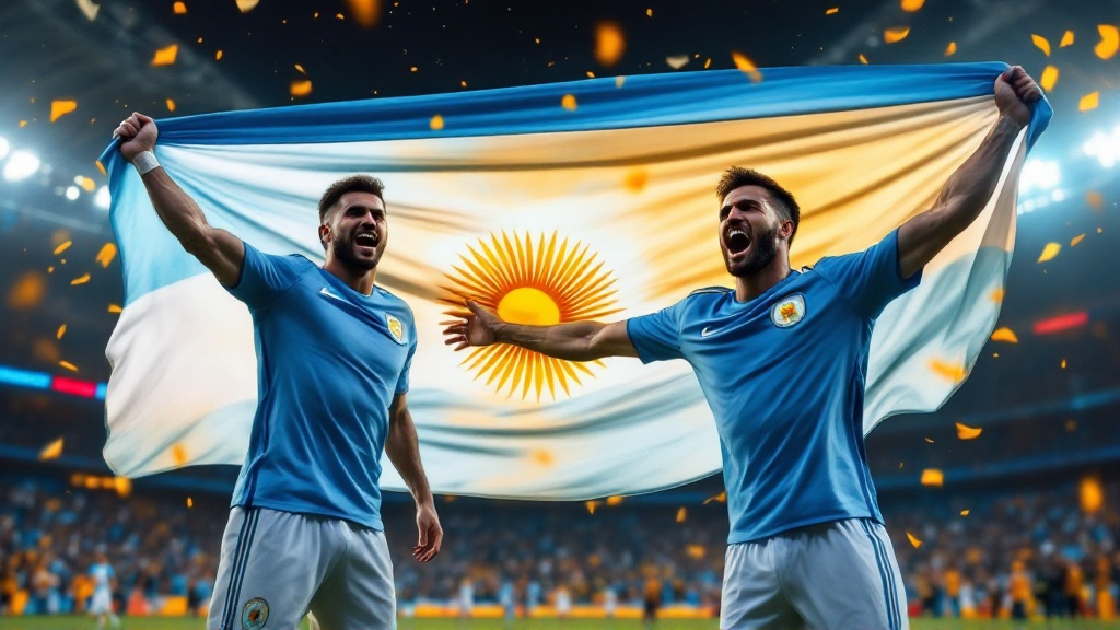 Gráfico de dados original da Golmetria sobre resultado de Argentina na Copa do Mundo, em estilo premium de jornalismo de dados; sem fotos reais, sem semelhança de pessoas reais e sem escudos.