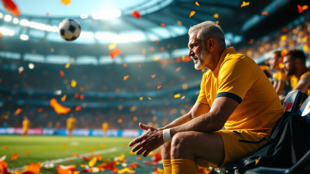 Imagem original da Golmetria sobre lesão de Brasil na Copa do Mundo, imagem cinematográfica gerada por IA; sem fotos reais, sem semelhança de pessoas reais e sem escudos.