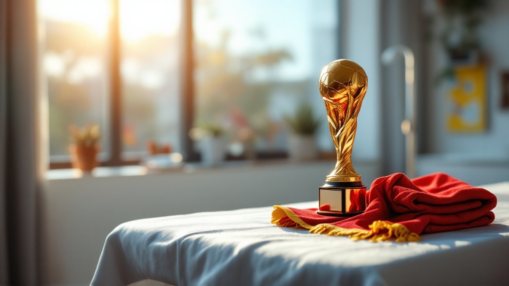 Imagem original da Golmetria sobre lesão de Argentina na Copa do Mundo, imagem cinematográfica gerada por IA; sem fotos reais, sem semelhança de pessoas reais e sem escudos.