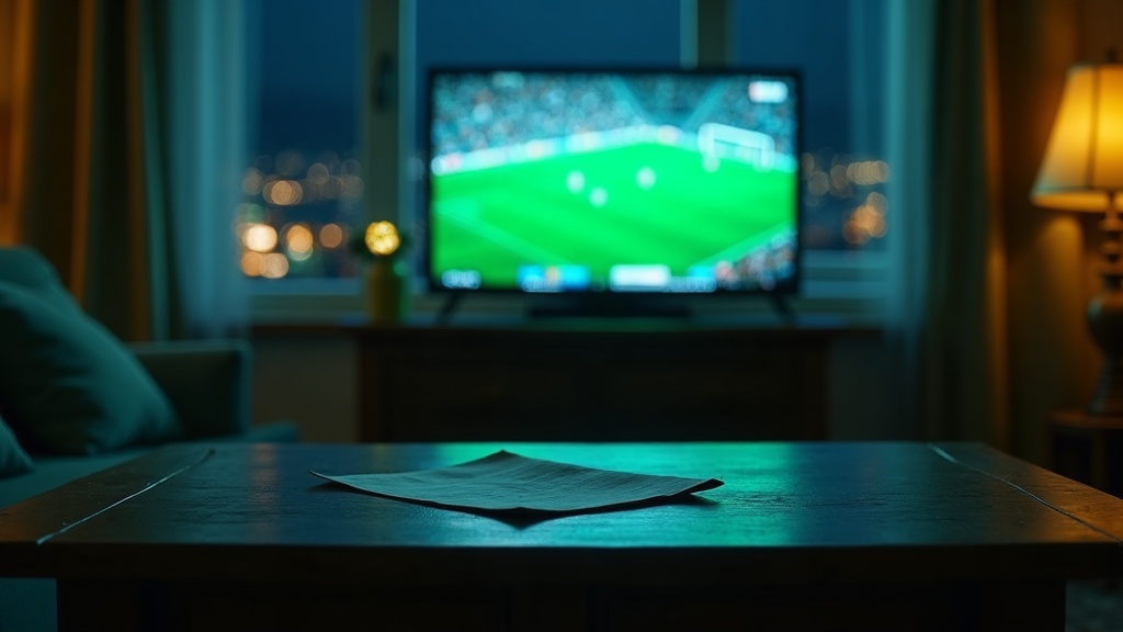 Original AI-generated cinematic editorial image — nighttime football scene, no real photos, identifiable faces, or club crests. Analysis, not a photo of a real event.
